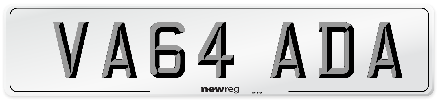 VA64 ADA Number Plate from New Reg